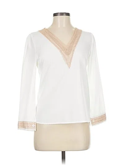 Pre-owned Unbranded 3/4 Sleeve Blouse In White