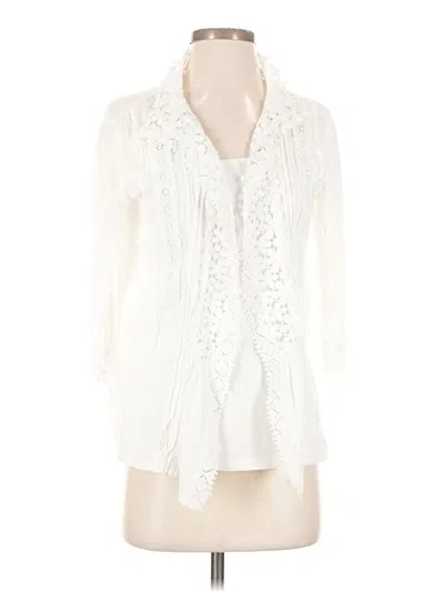 Pre-owned Unbranded 3/4 Sleeve Blouse In White