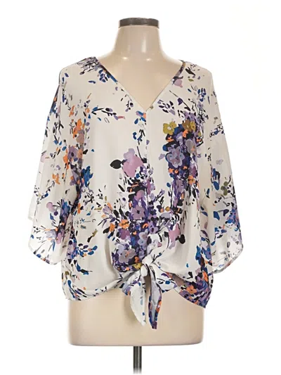 Pre-owned Unbranded 3/4 Sleeve Blouse In White