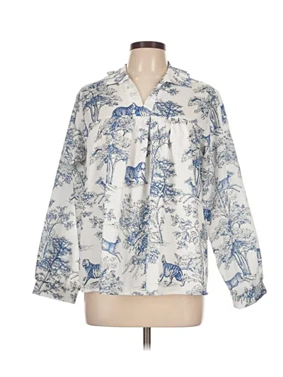 Pre-owned Unbranded 3/4 Sleeve Blouse In White