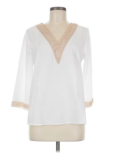 Pre-owned Unbranded 3/4 Sleeve Blouse In White