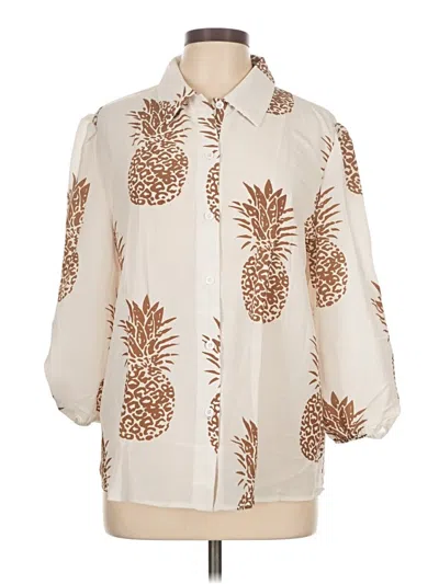 Pre-owned Unbranded 3/4 Sleeve Blouse In White