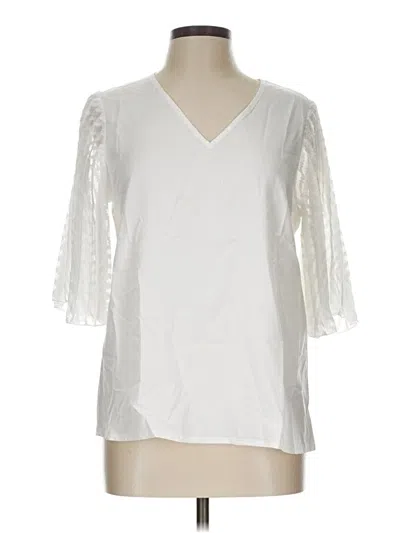 Pre-owned Unbranded 3/4 Sleeve Blouse In White