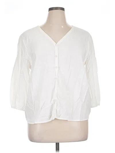 Pre-owned Unbranded 3/4 Sleeve Blouse In White