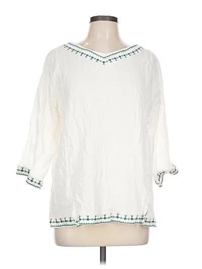 Pre-owned Unbranded 3/4 Sleeve Blouse In White