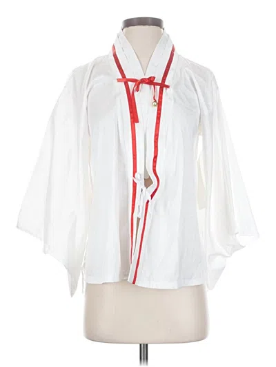 Pre-owned Unbranded 3/4 Sleeve Blouse In White