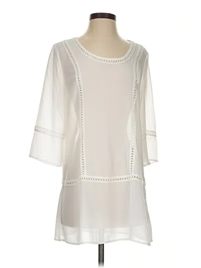Pre-owned Unbranded 3/4 Sleeve Blouse In White