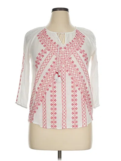 Pre-owned Unbranded 3/4 Sleeve Blouse In White