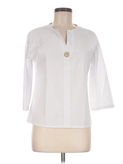 Pre-owned Unbranded 3/4 Sleeve Blouse In White