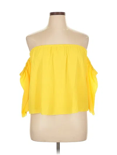 Pre-owned Unbranded 3/4 Sleeve Blouse In Yellow
