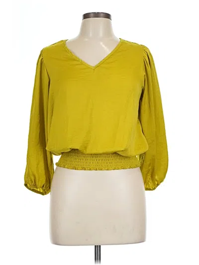 Pre-owned Unbranded 3/4 Sleeve Blouse In Yellow