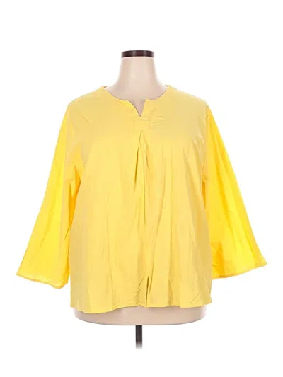 Pre-owned Unbranded 3/4 Sleeve Blouse In Yellow
