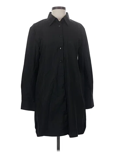 Pre-owned Unbranded 3/4 Sleeve Button Down Shirt In Black