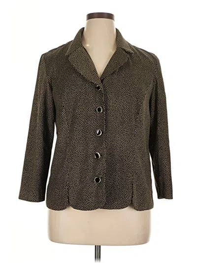 Pre-owned Unbranded 3/4 Sleeve Button Down Shirt In Brown