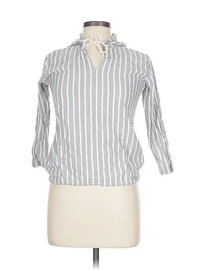Pre-owned Unbranded 3/4 Sleeve Button Down Shirt In Gray