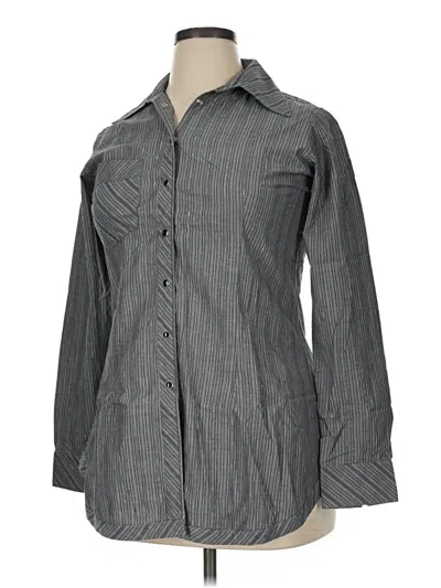 Pre-owned Unbranded 3/4 Sleeve Button Down Shirt In Gray