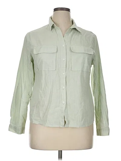 Pre-owned Unbranded 3/4 Sleeve Button Down Shirt In Green
