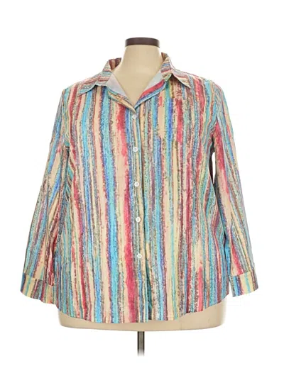 Pre-owned Unbranded 3/4 Sleeve Button Down Shirt In Ivory