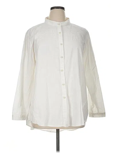 Pre-owned Unbranded 3/4 Sleeve Button Down Shirt In Ivory