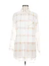 Unbranded 3/4 Sleeve Button Down Shirt In Multi