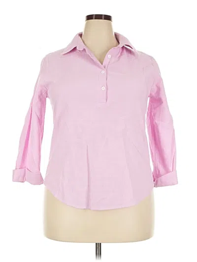 Pre-owned Unbranded 3/4 Sleeve Button Down Shirt In Pink