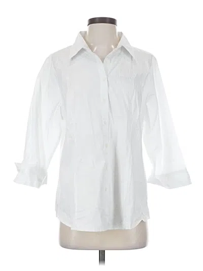 Pre-owned Unbranded 3/4 Sleeve Button Down Shirt In White