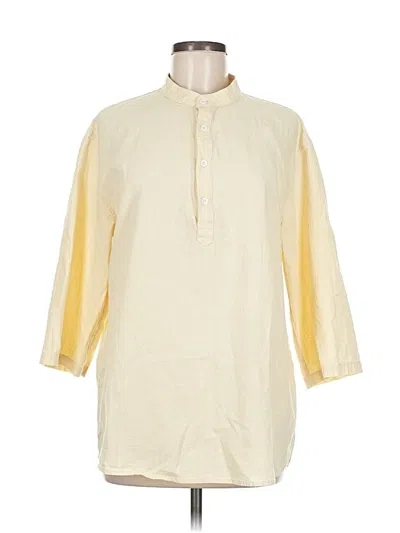 Pre-owned Unbranded 3/4 Sleeve Button Down Shirt In Yellow