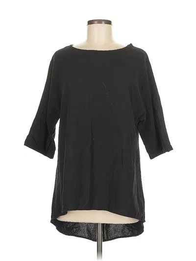 Pre-owned Unbranded 3/4 Sleeve T-shirt In Black