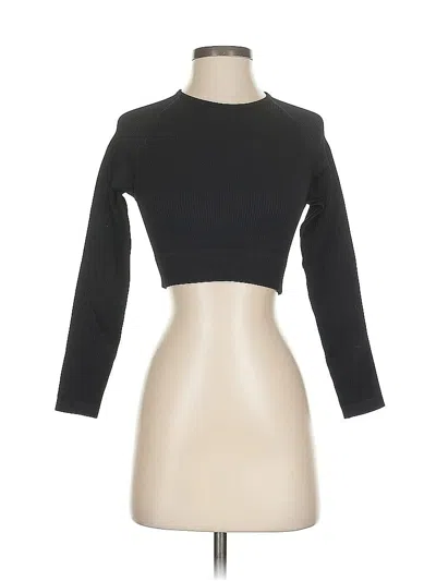 Pre-owned Unbranded 3/4 Sleeve T-shirt In Black