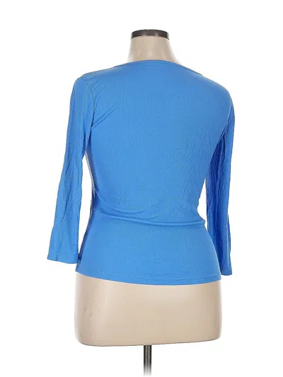 Pre-owned Unbranded 3/4 Sleeve T-shirt In Blue