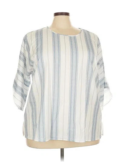 Pre-owned Unbranded 3/4 Sleeve T-shirt In Blue