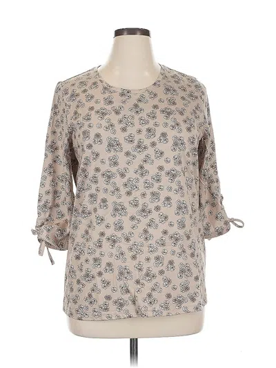 Pre-owned Unbranded 3/4 Sleeve T-shirt In Brown