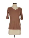 Unbranded 3/4 Sleeve T-shirt In Brown