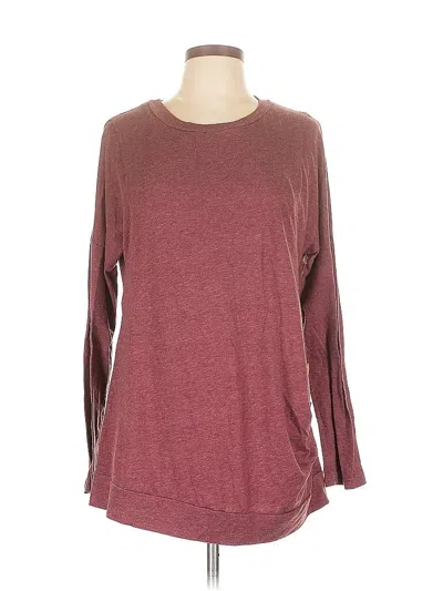 Pre-owned Unbranded 3/4 Sleeve T-shirt In Burgundy