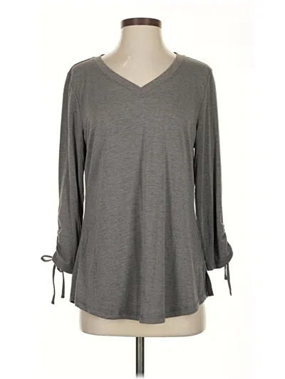 Pre-owned Unbranded 3/4 Sleeve T-shirt In Gray