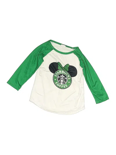 Pre-owned Unbranded Kids' 3/4 Sleeve T-shirt In Green