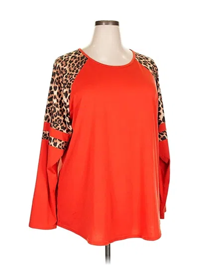 Pre-owned Unbranded 3/4 Sleeve T-shirt In Orange