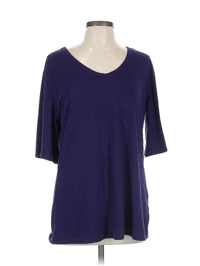 Pre-owned Unbranded 3/4 Sleeve T-shirt In Purple