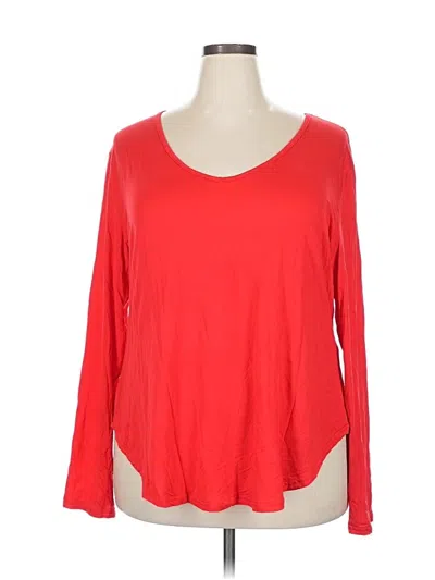 Pre-owned Unbranded 3/4 Sleeve T-shirt In Red