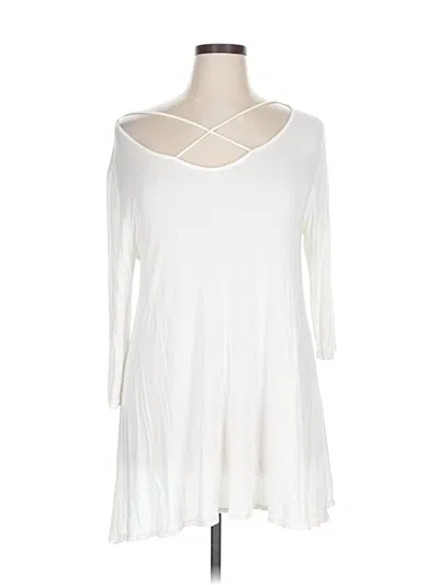 Pre-owned Unbranded 3/4 Sleeve T-shirt In White