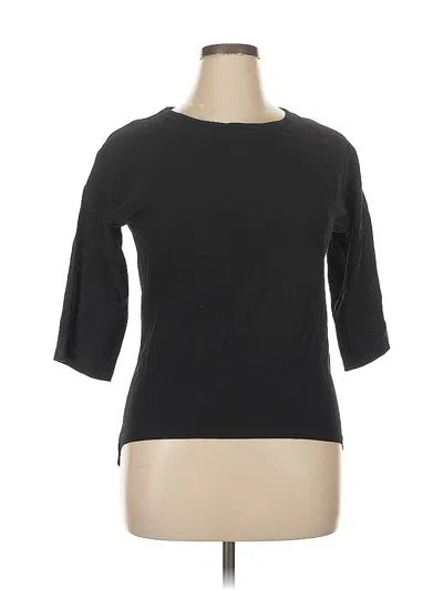 Pre-owned Unbranded 3/4 Sleeve Top Black Boatneck Tops