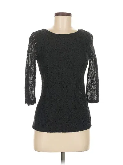 Pre-owned Unbranded 3/4 Sleeve Top Black Boatneck Tops