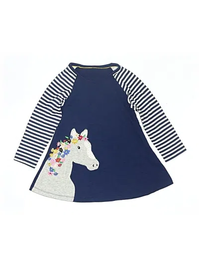 Pre-owned Unbranded Kids' 3/4 Sleeve Top Blue Keyhole Neckline Tops