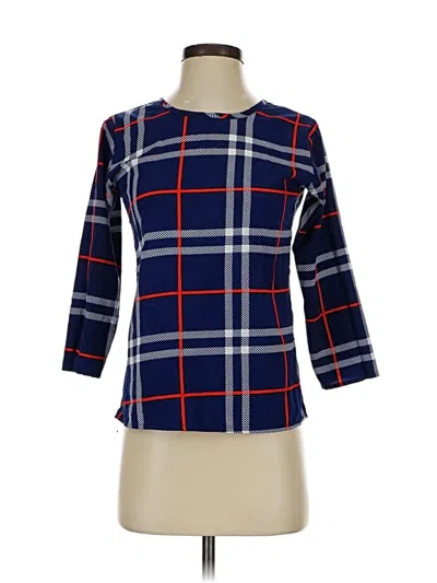 Pre-owned Unbranded 3/4 Sleeve Top Blue Square Neckline Tops