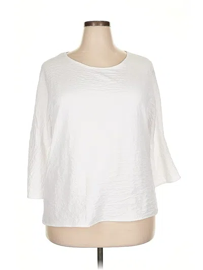 Pre-owned Unbranded 3/4 Sleeve Top White Boatneck Tops