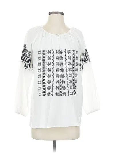 Pre-owned Unbranded 3/4 Sleeve Top White Square Neckline Tops