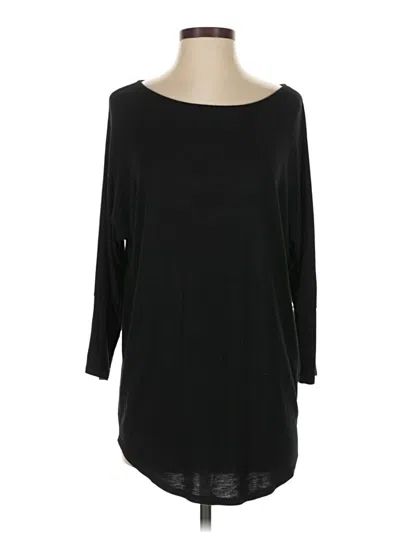 Pre-owned Unbranded 3/4 Sleeve T-shirt In Black
