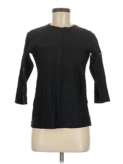 Pre-owned Unbranded 3/4 Sleeve T-shirt In Black