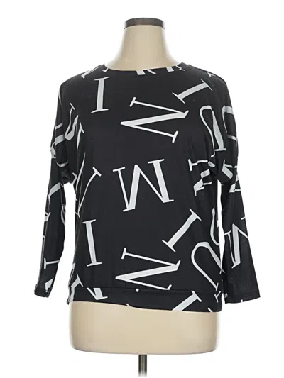 Pre-owned Unbranded 3/4 Sleeve T-shirt In Black