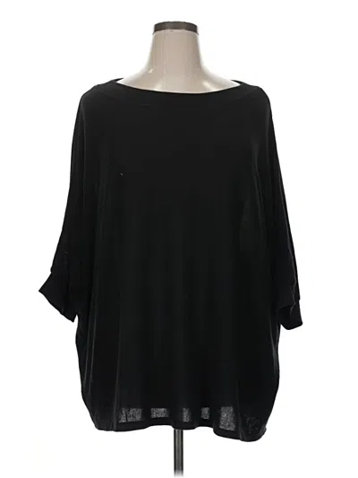 Pre-owned Unbranded 3/4 Sleeve T-shirt In Black